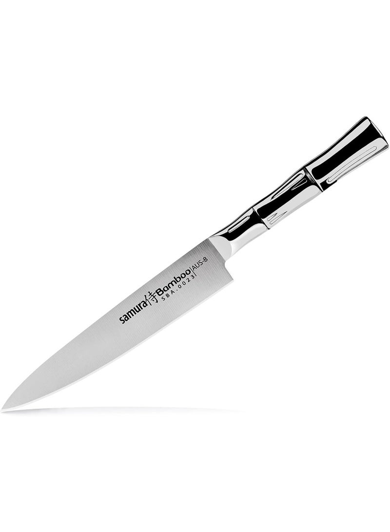 SAMURA BAMBOO Kitchen Knife Set of 3 | Japanese AUS‑8 Stainless Steel |  Chef  cm, Utility 15 cm & Paring 8 cm Blades Blades | Full‑Metal Bamboo Handle | Lightweight Professional Chef Knife Gift Set for Home - Image 3